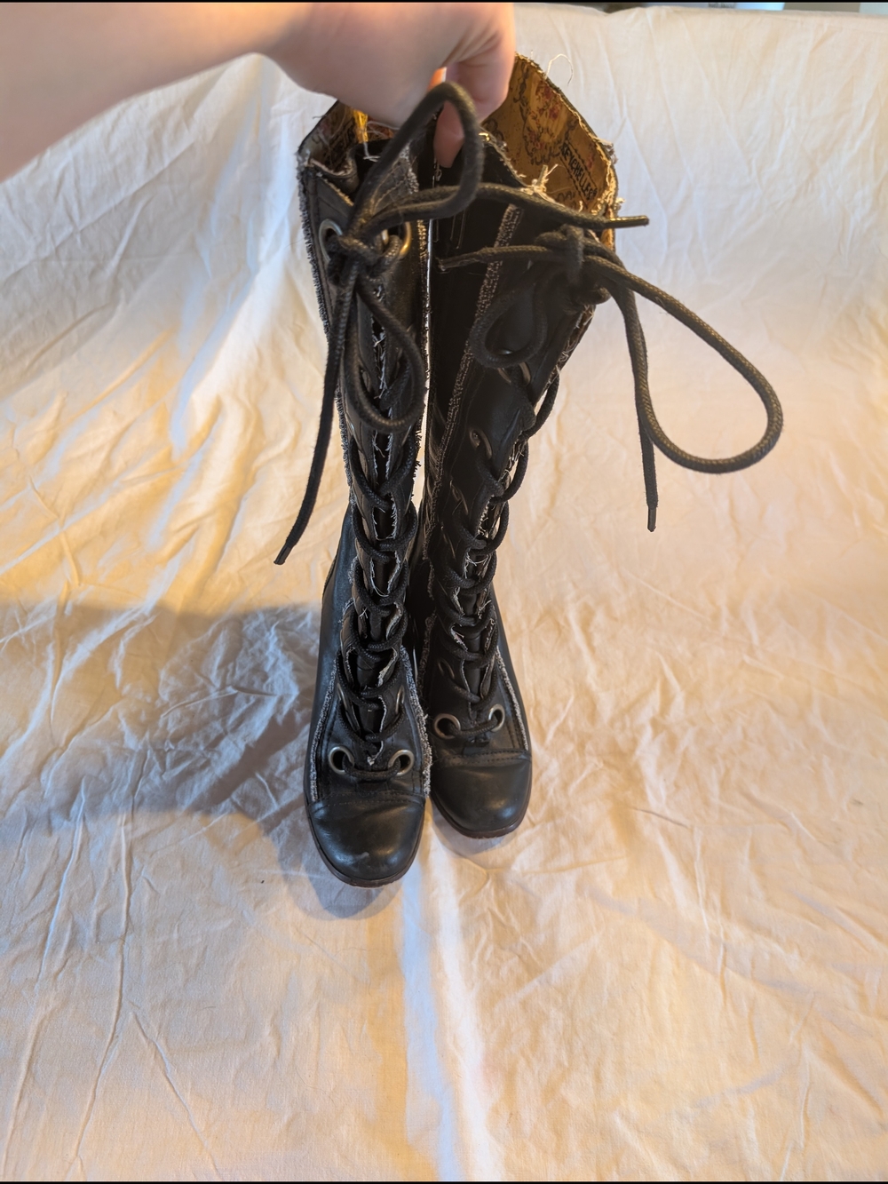 2/60$ Seychelles Black Lace-Up Leather Heeled Boots - Picture 10 of 13